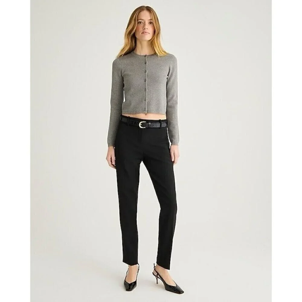 J Crew 365 Womens Cameron Pant Sz 2 Black Slim Cropped 4 Season Stretch Preppy